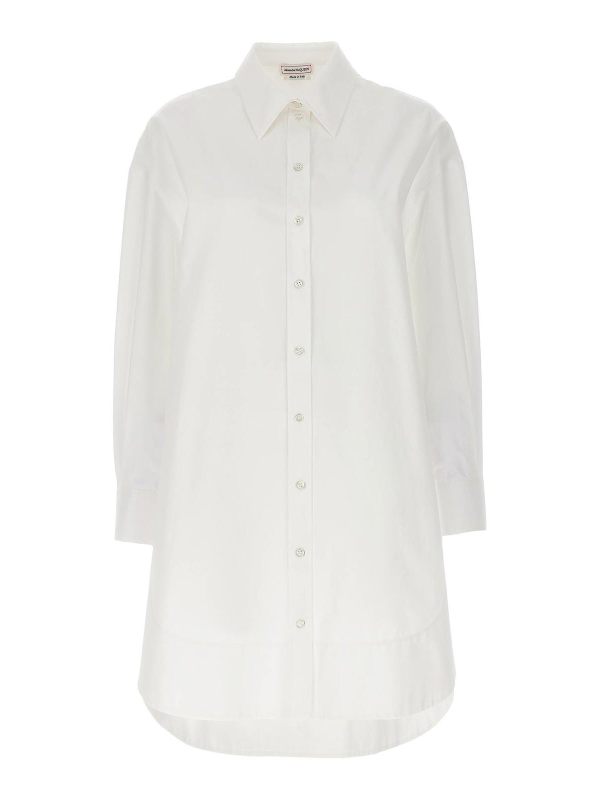 Alexander Mcqueen Robe Au Genou - Blanc