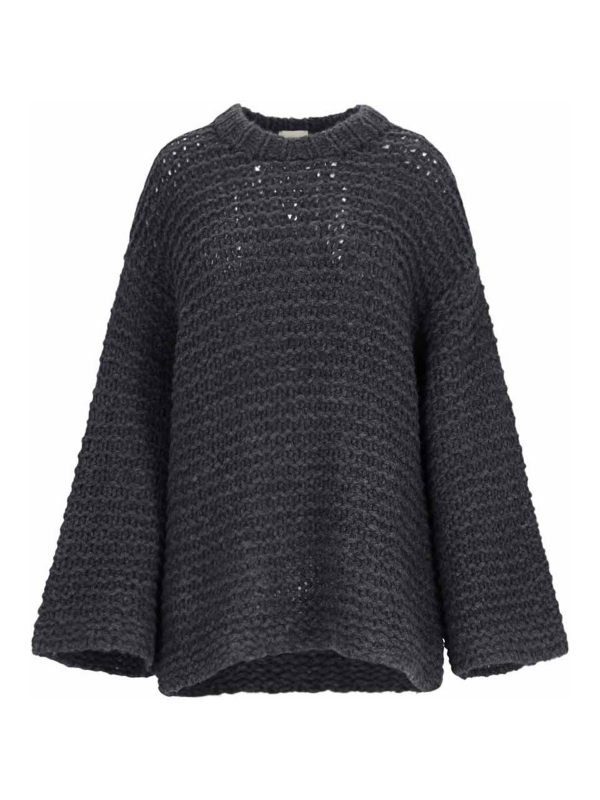 The garment Pull Col Bateau - Gris