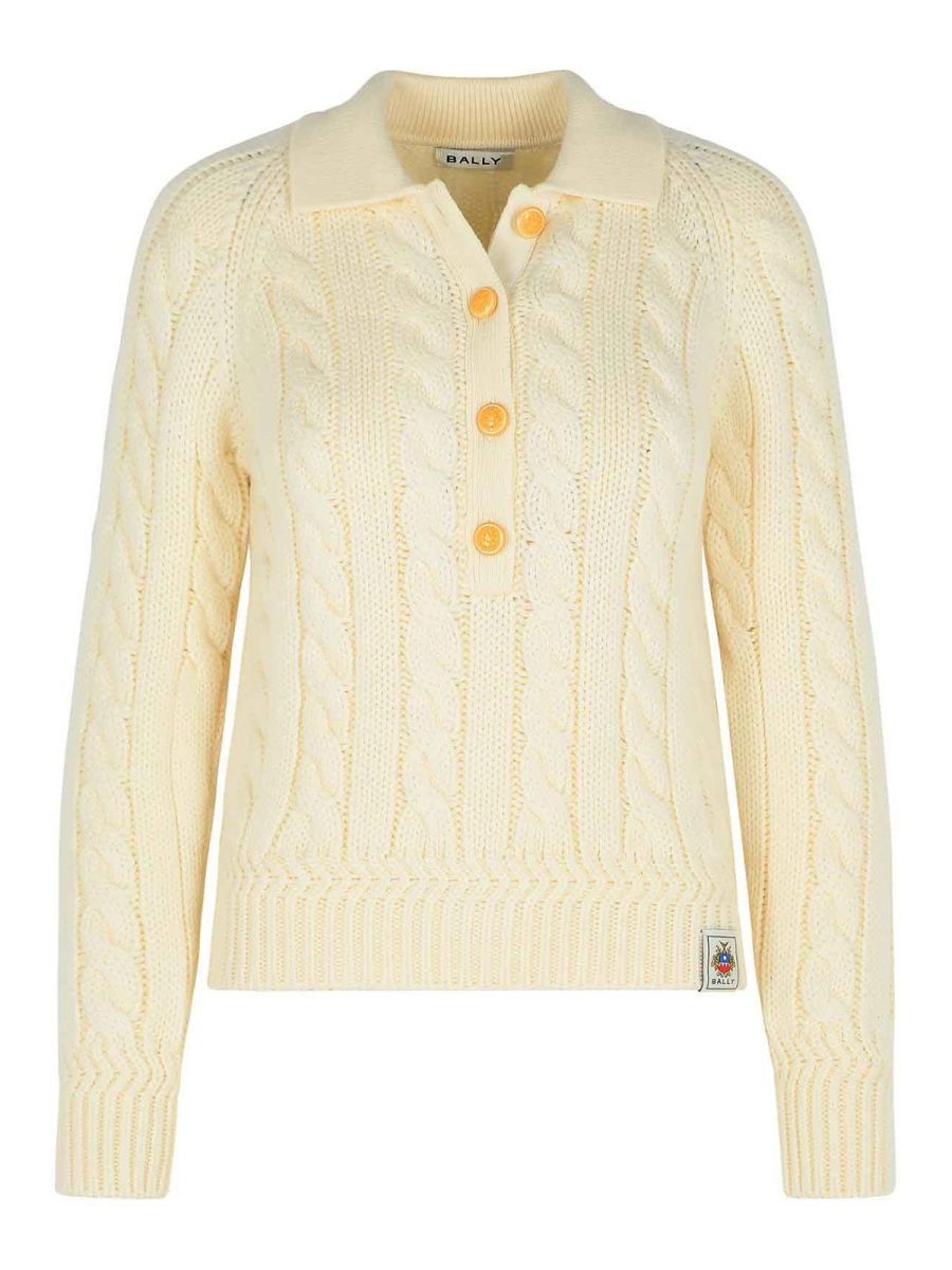 Bally Pull Col Rond - Blanc