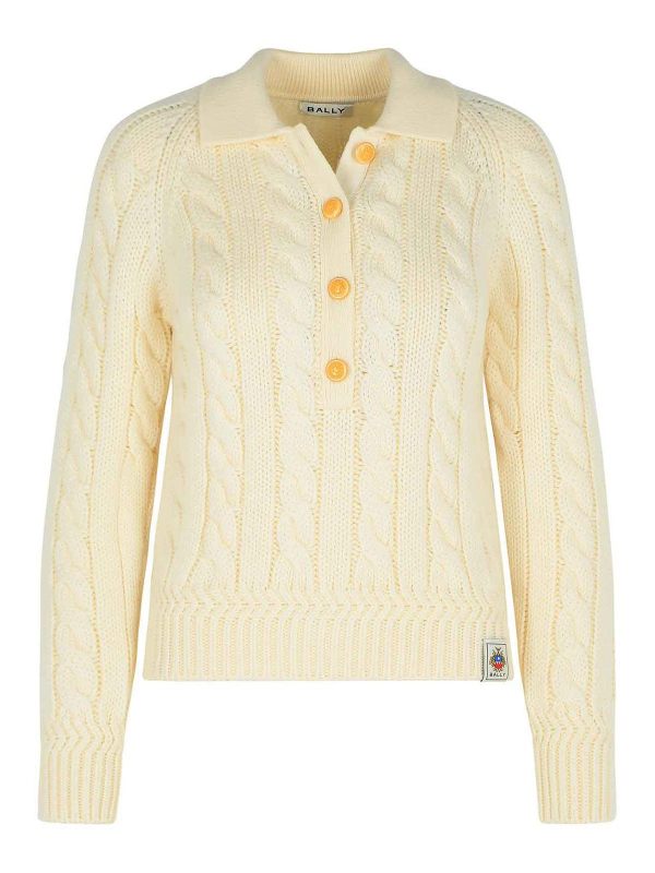 Bally Pull Col Rond - Blanc