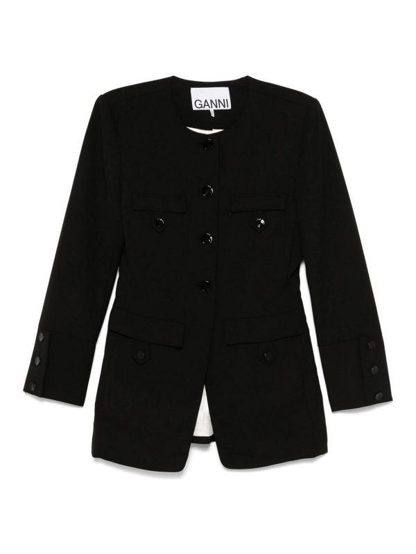 Ganni Veste En Jean - Noir