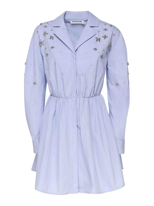Self Portrait Robe Courte - Bleu