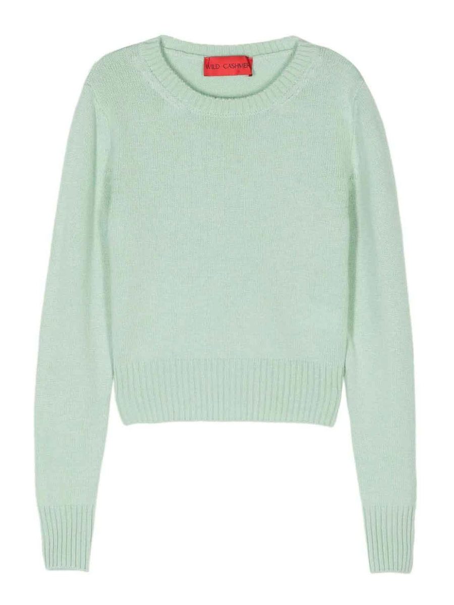 Wild Cashmere Pull Col Rond - Vert