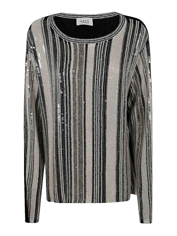 Aviu' Pull Col Rond - Multicolore