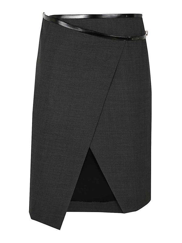Philosophy di Lorenzo Serafini Jupe Midi - Gris