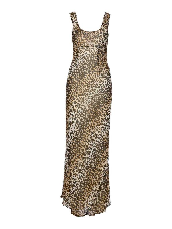 Ganni Robe Au Genou - Marron