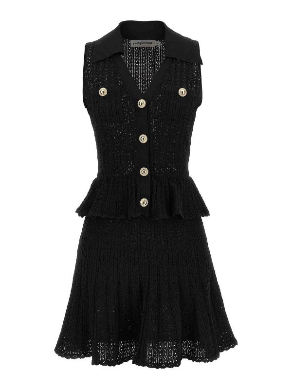 Self Portrait Robe Courte - Noir