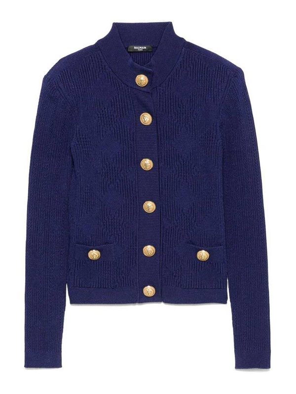 Balmain Pull Col Rond - Bleu
