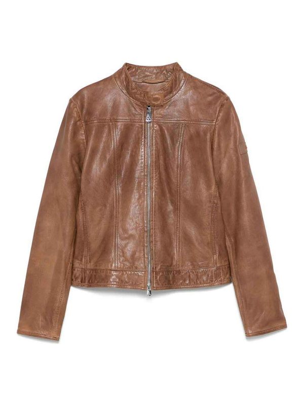 Peuterey Blouson En Cuir - Marron
