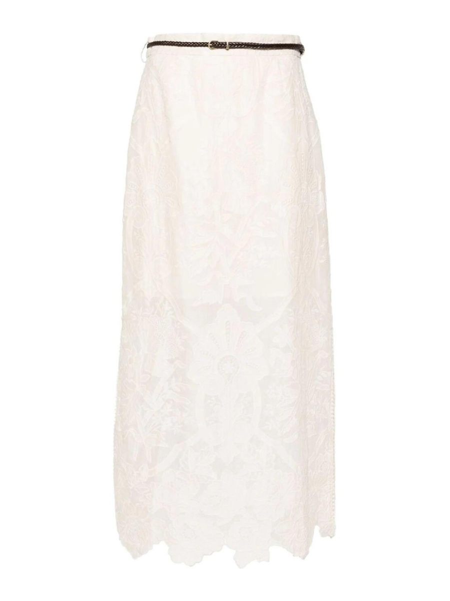 Zimmermann Jupe Longue - Crème