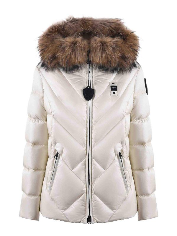Blauer Blouson Rembourré - Blanc