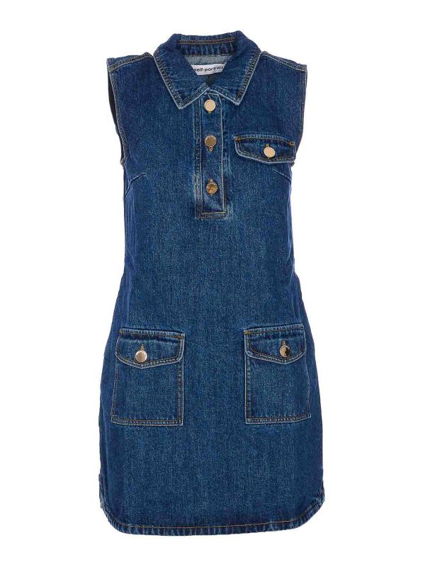 Self Portrait Robe Courte - Bleu