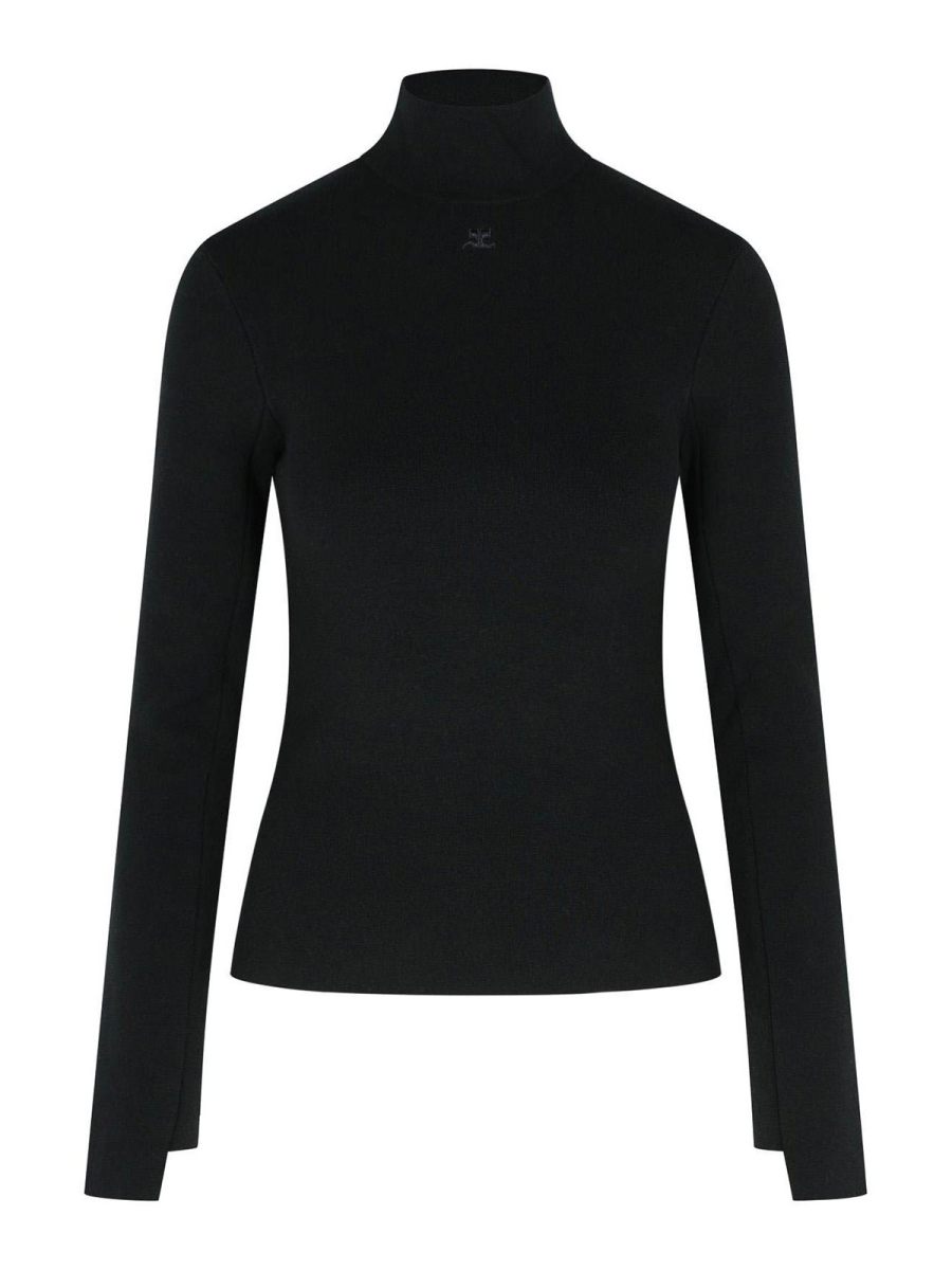 Courreges Pull Col Rond - Noir