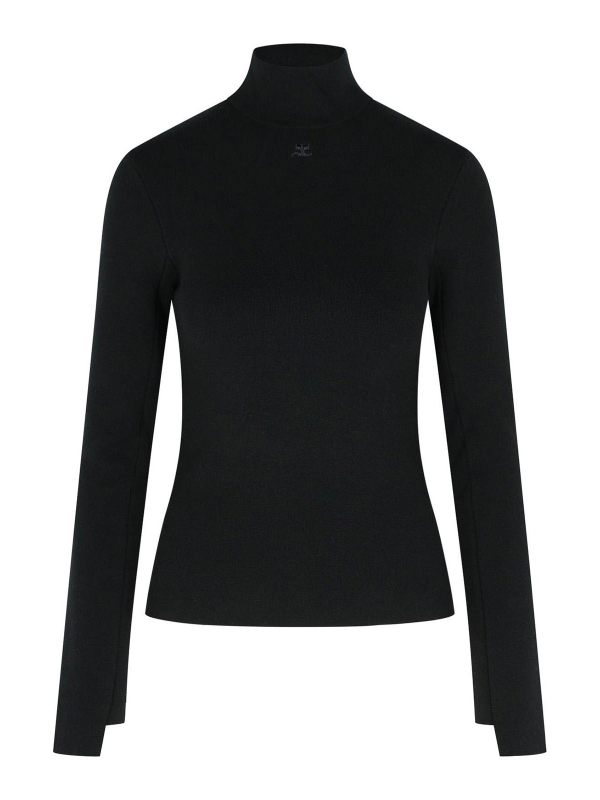 Courreges Pull Col Rond - Noir