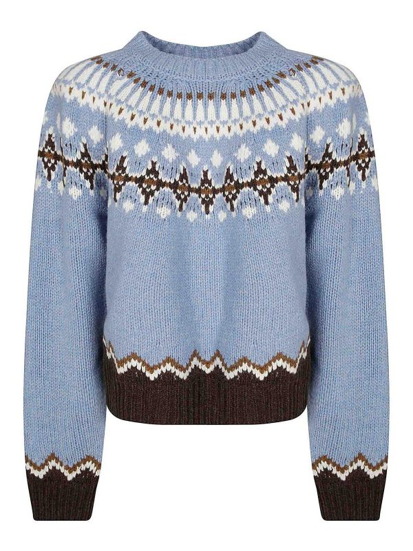 Alanui Pull Col Bateau - Bleu Clair
