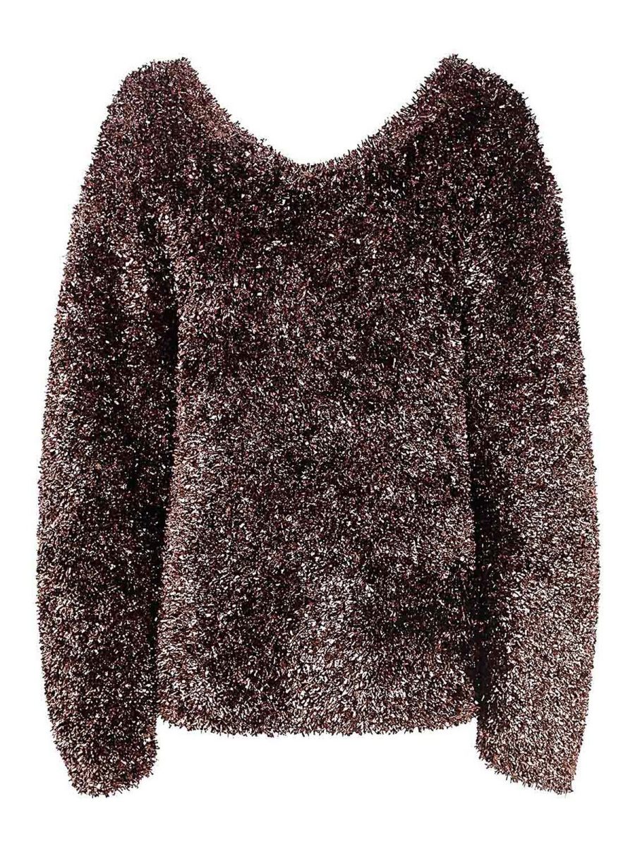 Dries Van Noten Pull Col Bateau - Marron