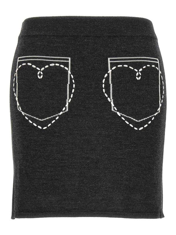 Moschino Jeans Jupe Midi - Gris
