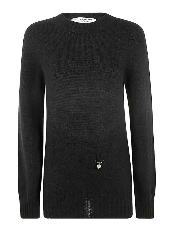 Philosophy di Lorenzo Serafini Pull Col Rond - Noir