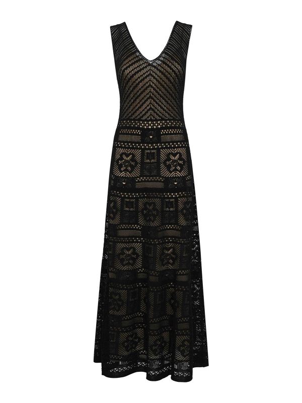 D. Exterior Maxi Robe - Noir