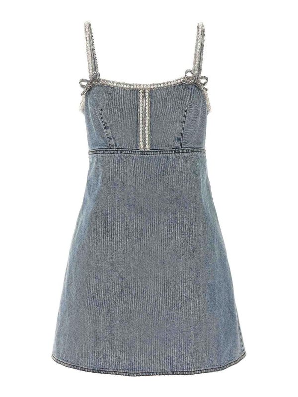 Self Portrait Robe Courte - Bleu Clair