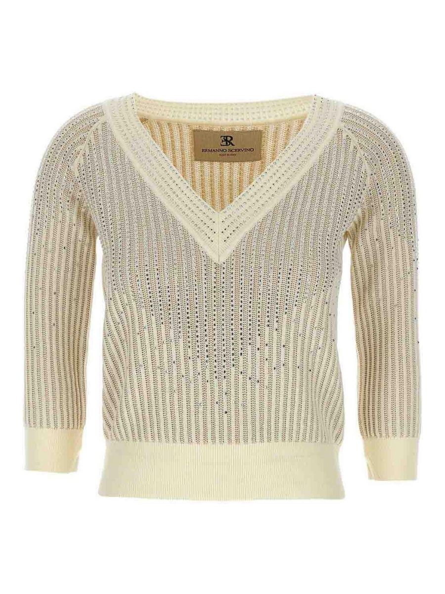 Ermanno Scervino Pull Col Rond - Beige