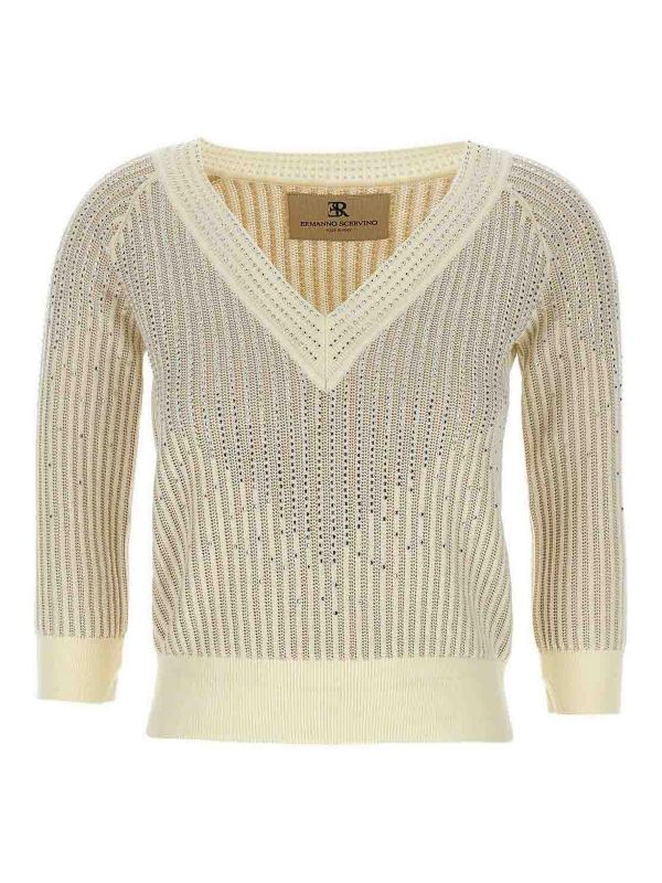 Ermanno Scervino Pull Col Rond - Beige