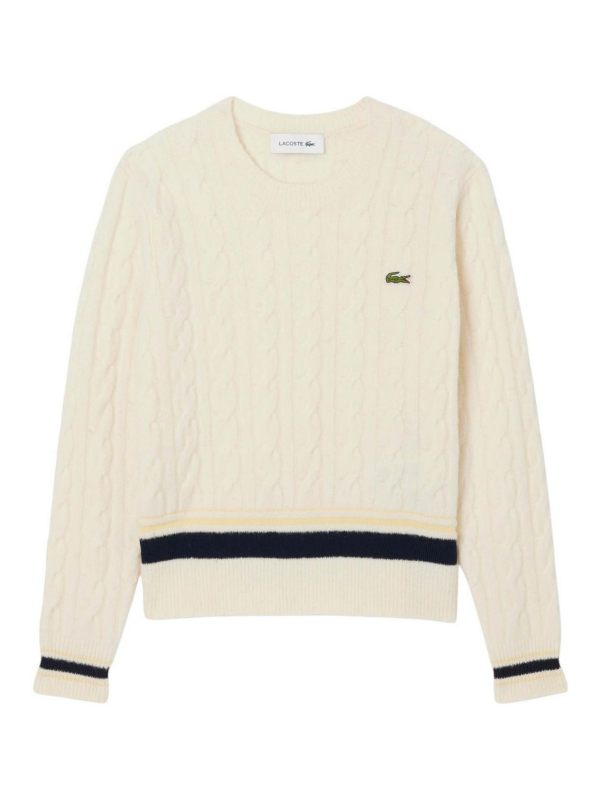 Lacoste Pull Col Rond - Beige