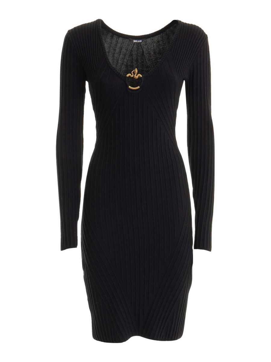 Just Cavalli Robe Au Genou - Noir