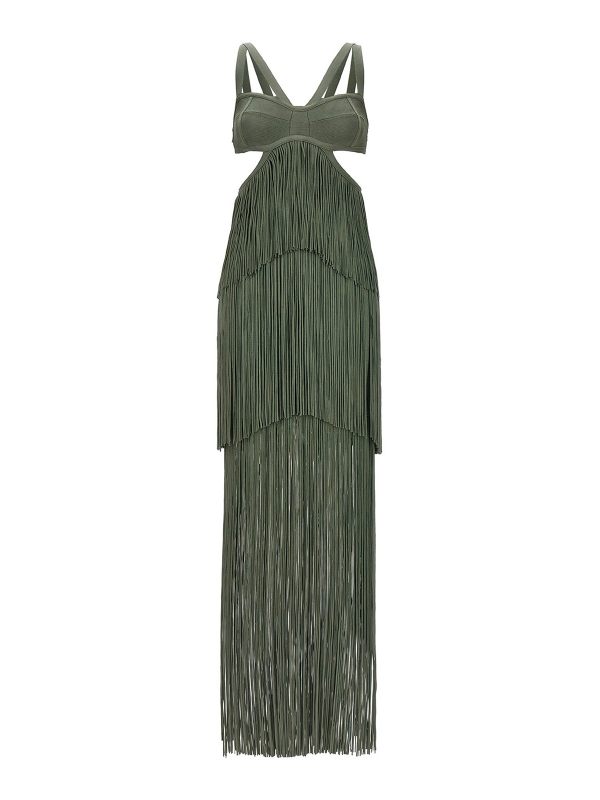 Herve Leger Robe Au Genou - Vert