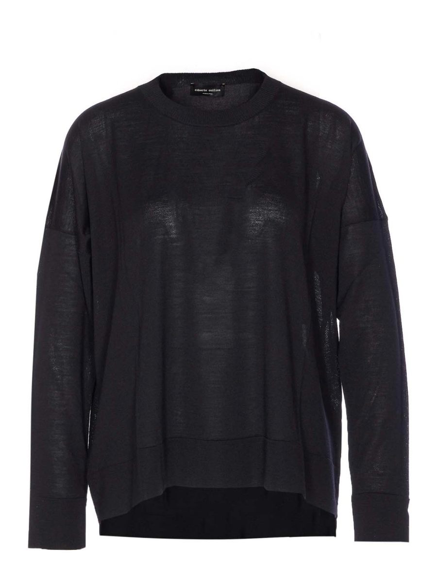 Roberto Collina Pull Col Rond - Noir