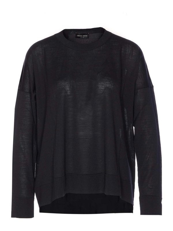 Roberto Collina Pull Col Rond - Noir