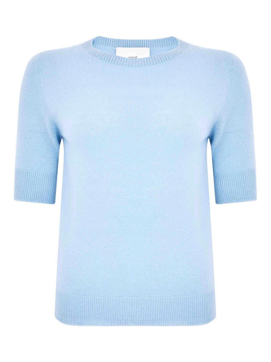 Vanisé Pull Col Rond - Bleu Clair