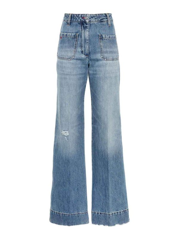 Victoria Beckham Jean Droit - Bleu