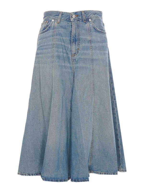 Haikure Jupe Midi - Bleu