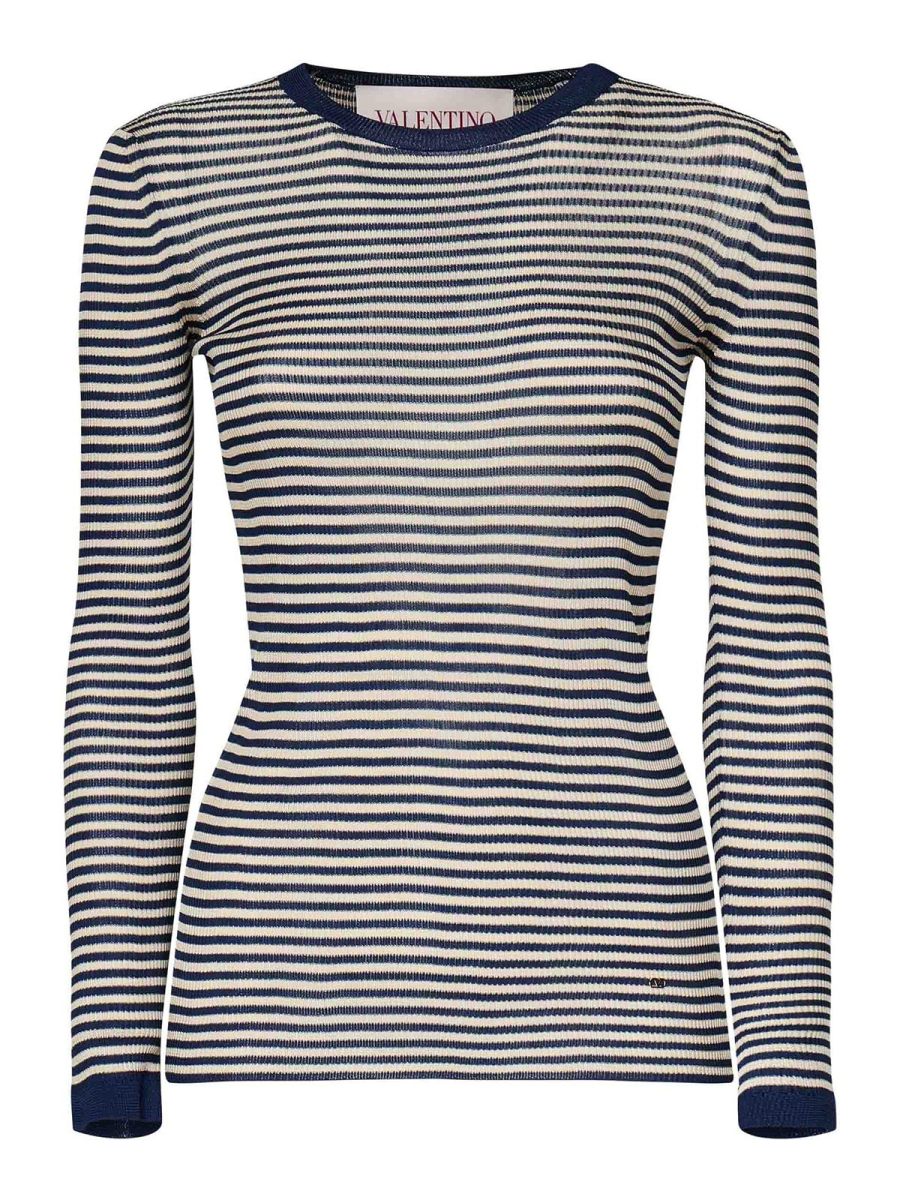 Valentino Garavani Pull Col Rond - Bleu