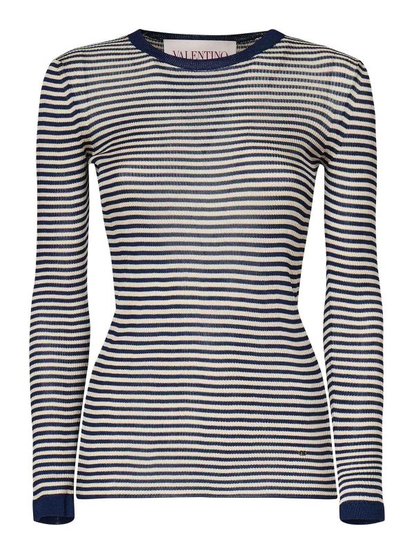 Valentino Garavani Pull Col Rond - Bleu