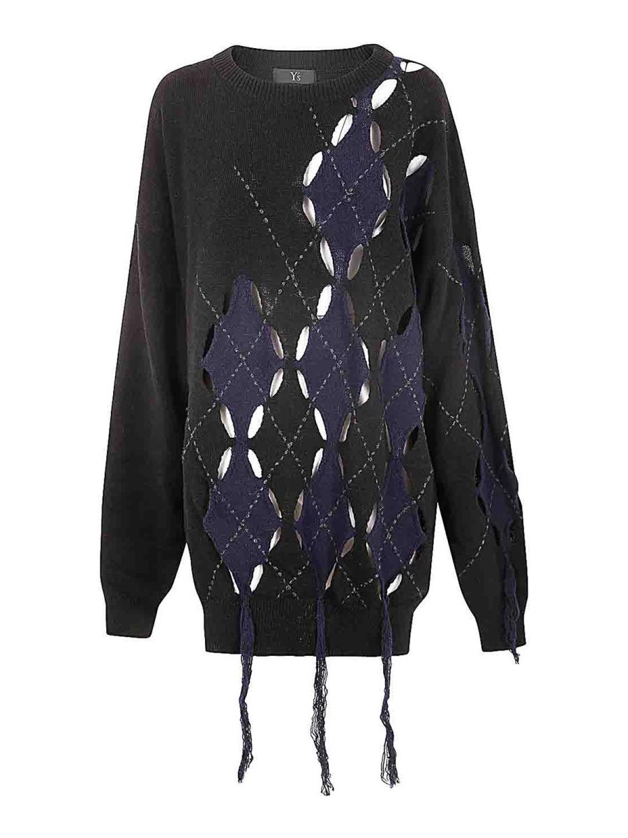 Y'S Pull Col Rond - Noir