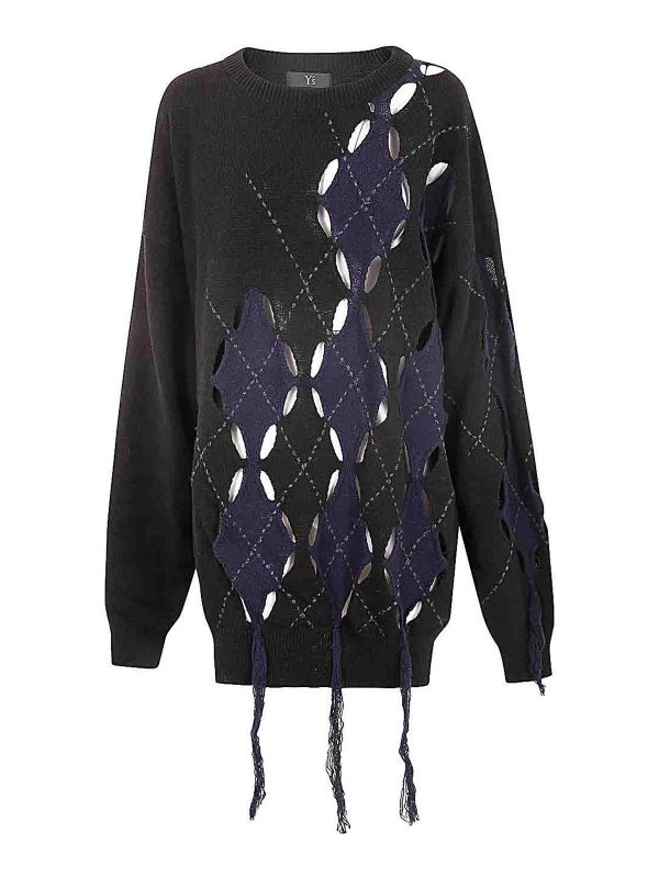 Y'S Pull Col Rond - Noir