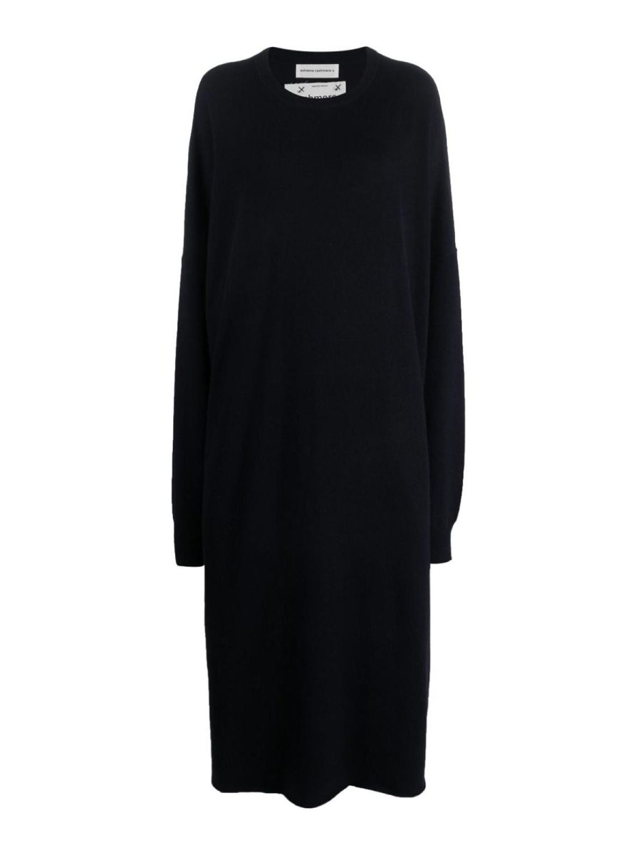 Extreme Cashmere Robe Au Genou - Bleu Foncé