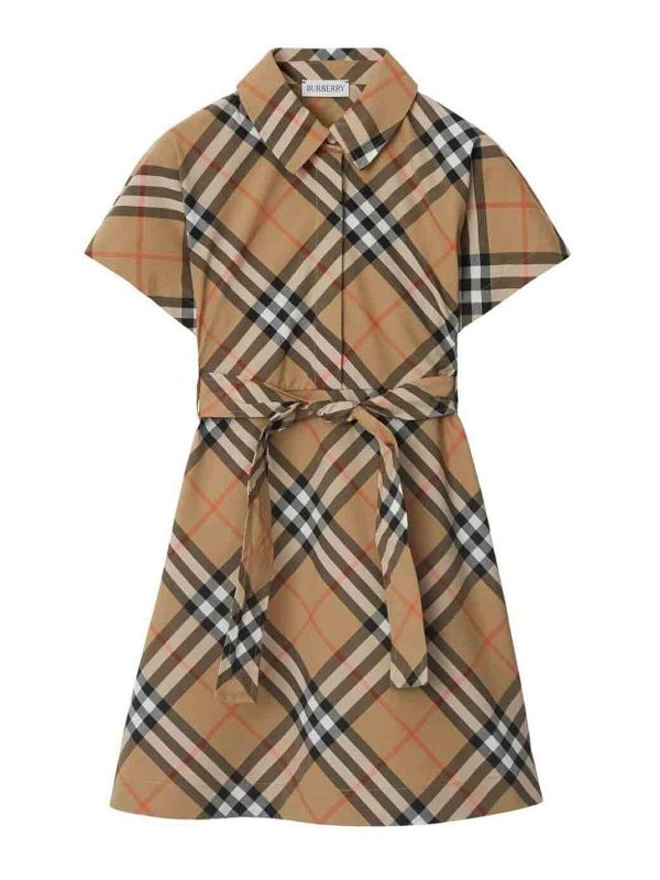 Burberry Robe Au Genou - Blanc