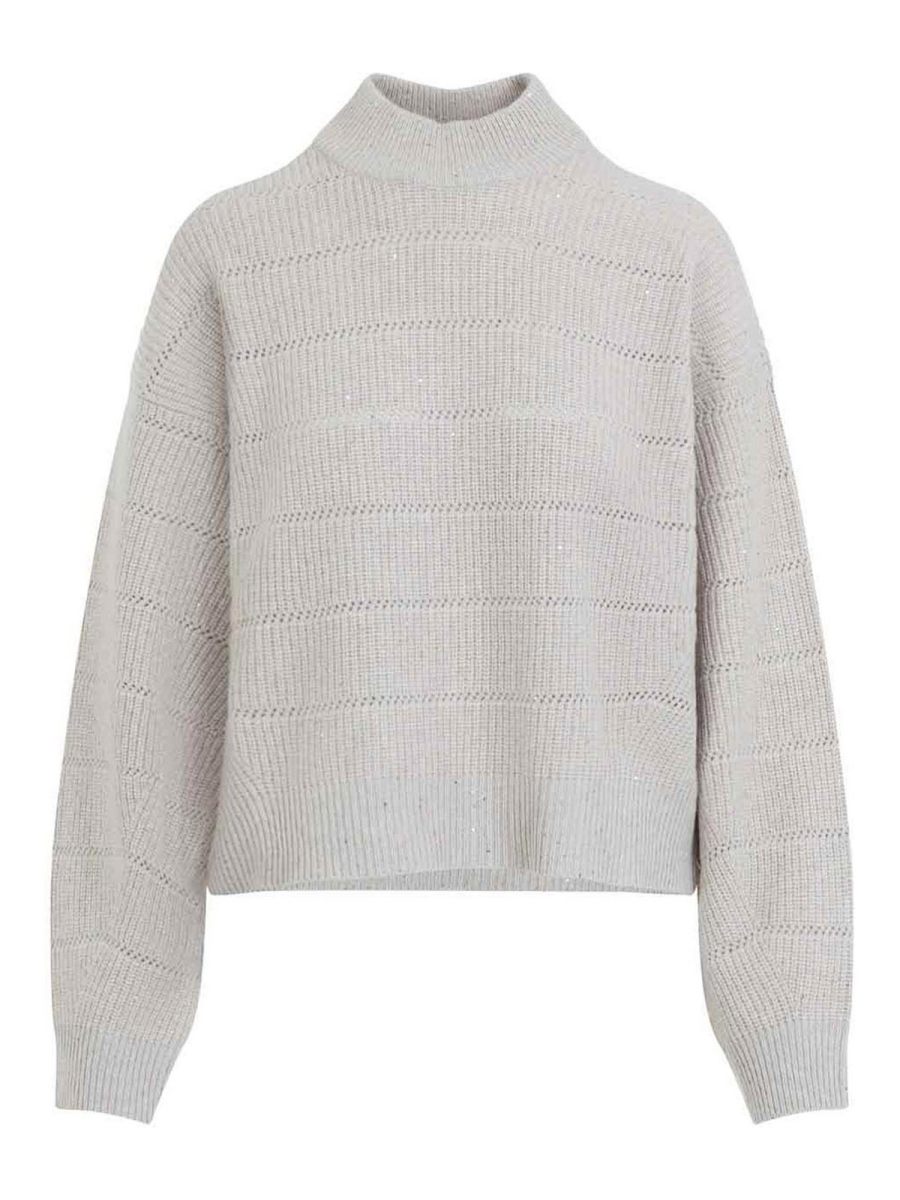 Brunello Cucinelli Pull Col Roulé - Beige
