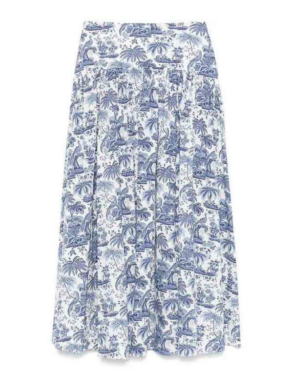Staud Jupe Midi - Bleu
