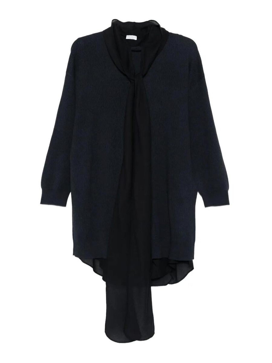 Brunello Cucinelli Robe Au Genou - Bleu
