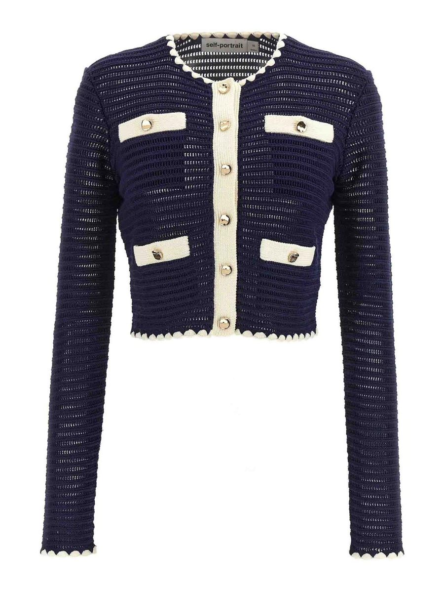 Self Portrait Cardigan - Bleu