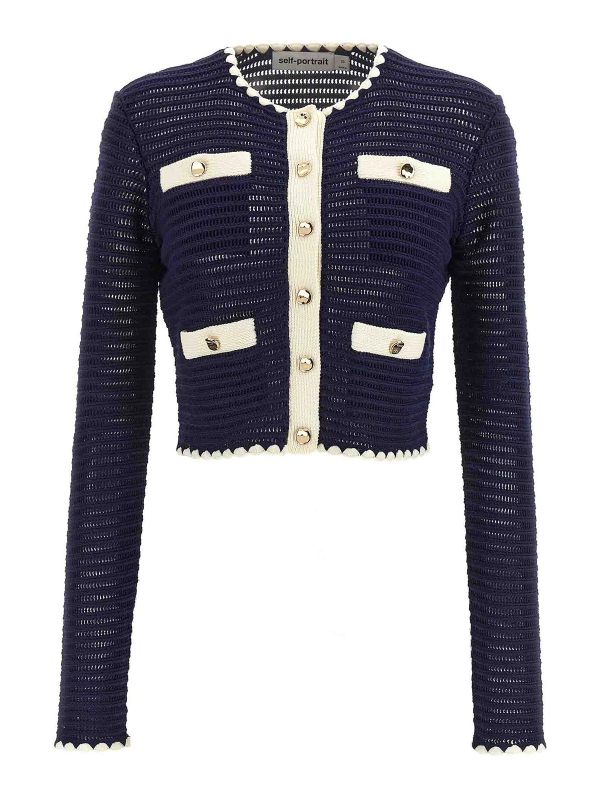 Self Portrait Cardigan - Bleu
