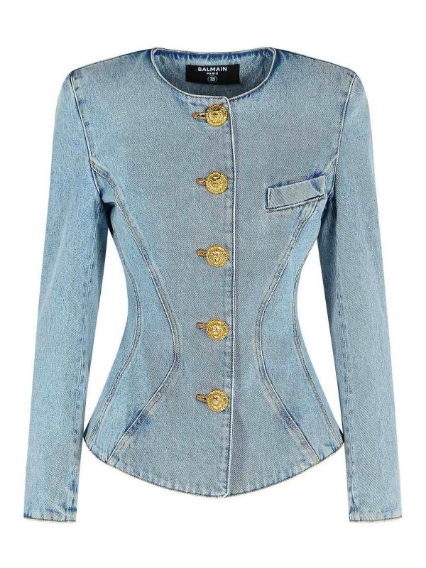 Balmain Pull Col Rond - Bleu Clair