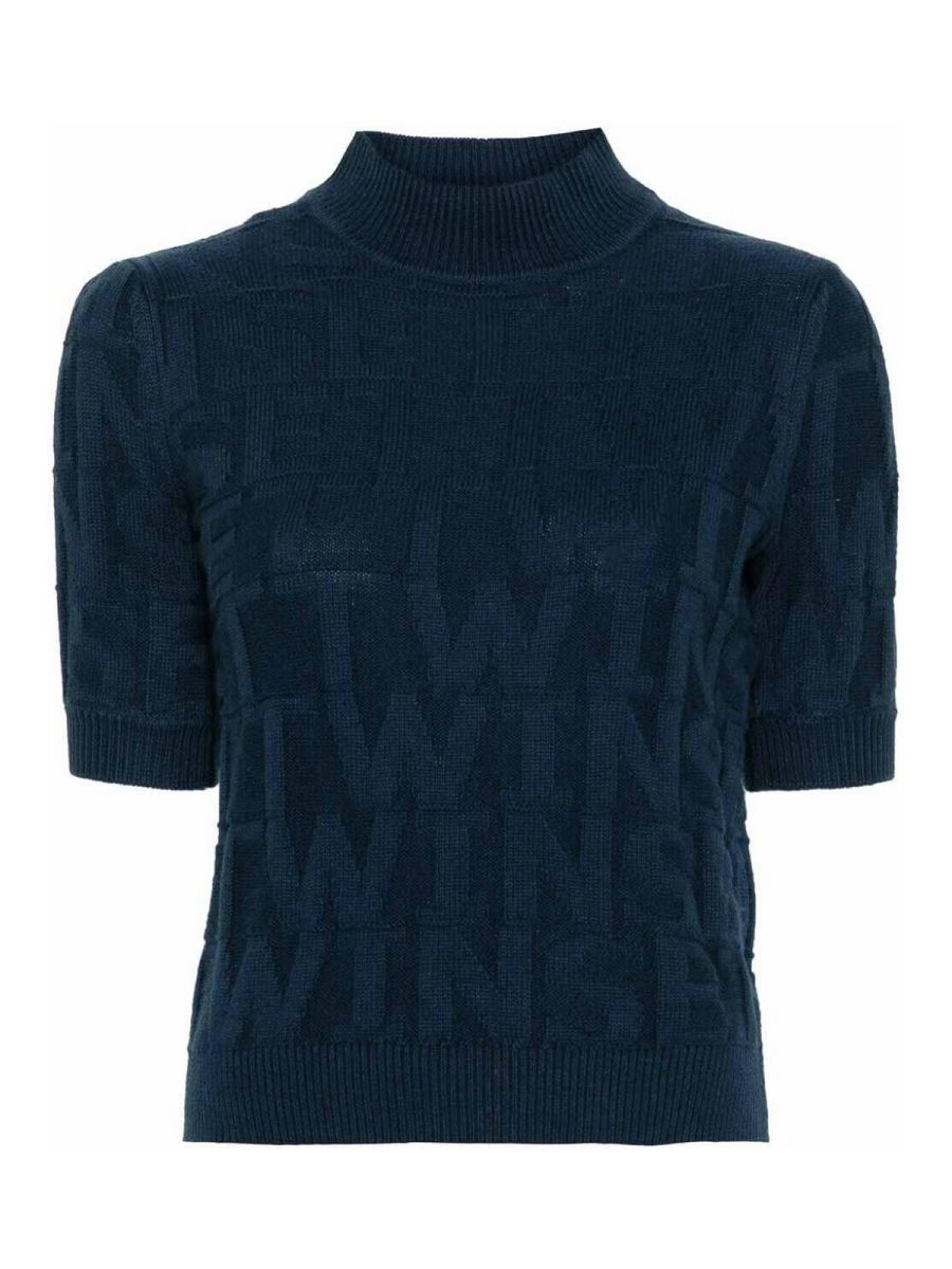 Twinset Pull Col Rond - Bleu Foncé