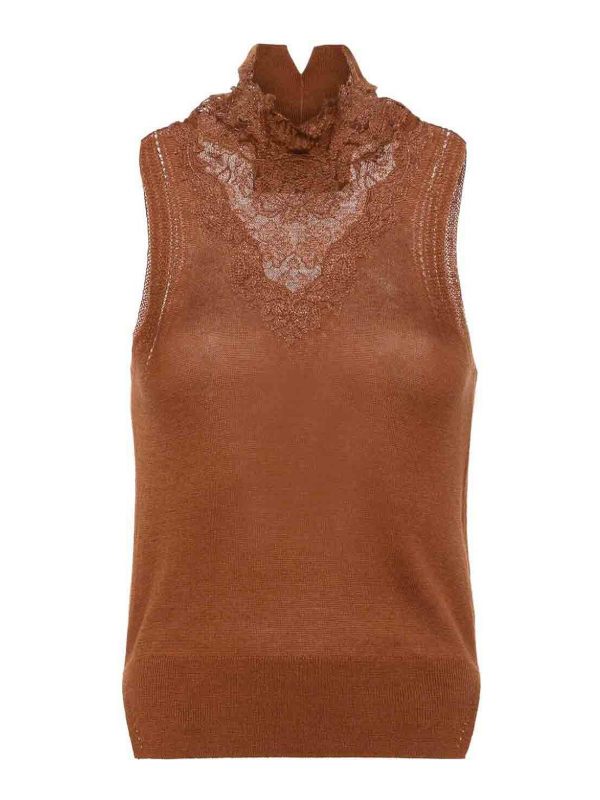 Ermanno Scervino Pull Col Roulé - Marron
