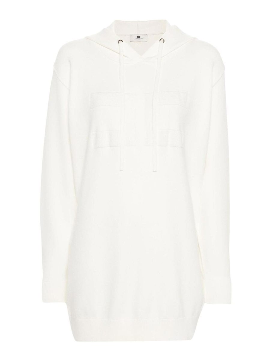 Elisabetta Franchi Robe Au Genou - Blanc
