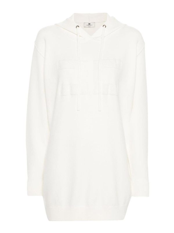 Elisabetta Franchi Robe Au Genou - Blanc